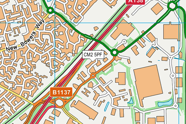 CM2 5PF map - OS VectorMap District (Ordnance Survey)