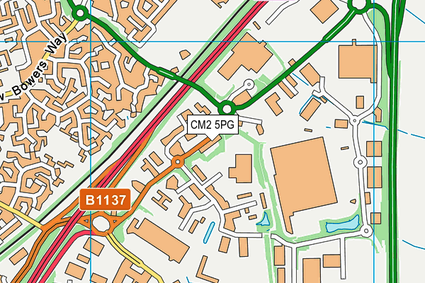 CM2 5PG map - OS VectorMap District (Ordnance Survey)