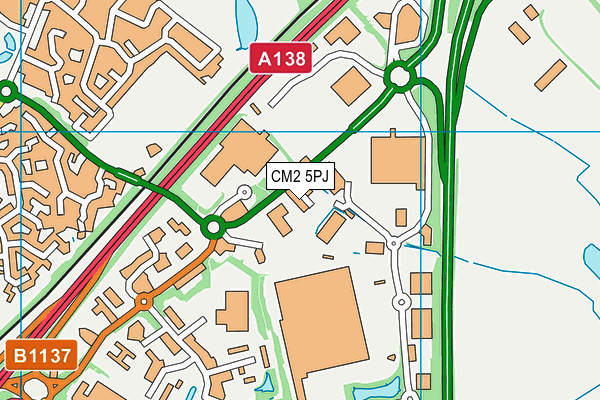 CM2 5PJ map - OS VectorMap District (Ordnance Survey)