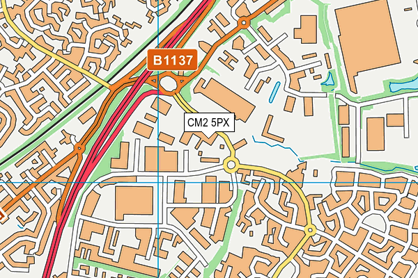 CM2 5PX map - OS VectorMap District (Ordnance Survey)