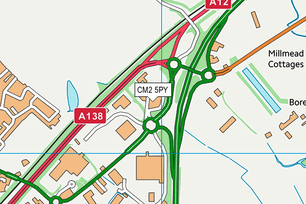 CM2 5PY map - OS VectorMap District (Ordnance Survey)