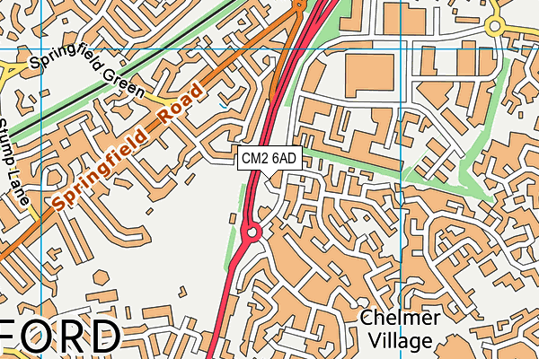 CM2 6AD map - OS VectorMap District (Ordnance Survey)