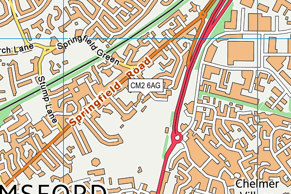 CM2 6AG map - OS VectorMap District (Ordnance Survey)