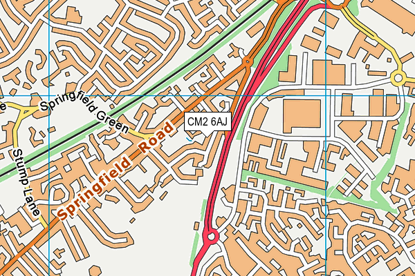 CM2 6AJ map - OS VectorMap District (Ordnance Survey)