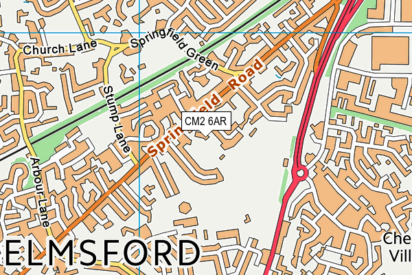 CM2 6AR map - OS VectorMap District (Ordnance Survey)