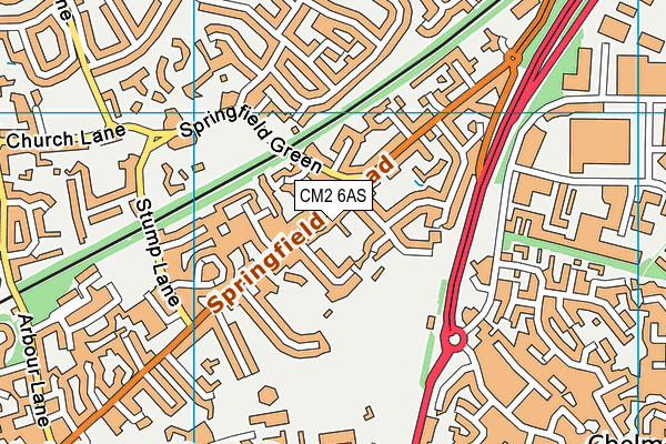 CM2 6AS map - OS VectorMap District (Ordnance Survey)