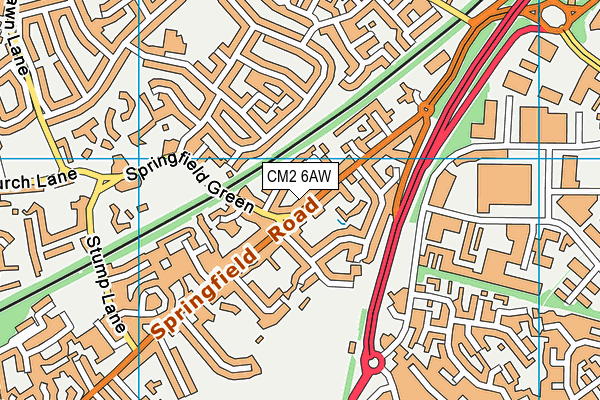 CM2 6AW map - OS VectorMap District (Ordnance Survey)