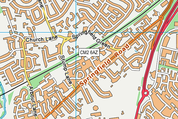 CM2 6AZ map - OS VectorMap District (Ordnance Survey)