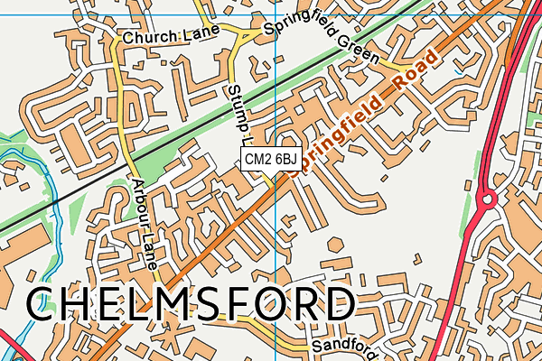 CM2 6BJ map - OS VectorMap District (Ordnance Survey)