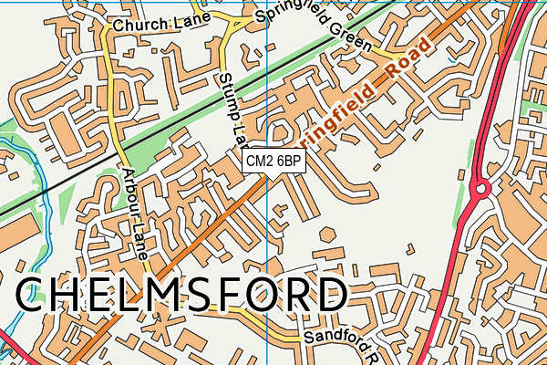 CM2 6BP map - OS VectorMap District (Ordnance Survey)