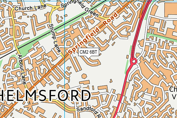 CM2 6BT map - OS VectorMap District (Ordnance Survey)