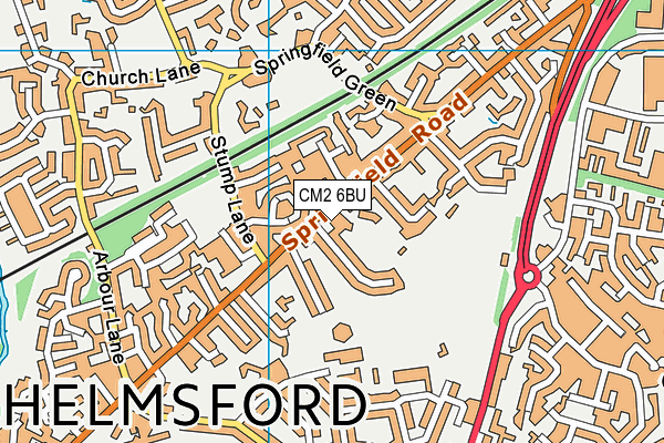 CM2 6BU map - OS VectorMap District (Ordnance Survey)