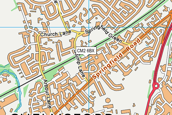 CM2 6BX map - OS VectorMap District (Ordnance Survey)