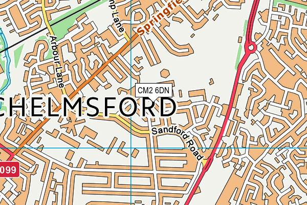 CM2 6DN map - OS VectorMap District (Ordnance Survey)