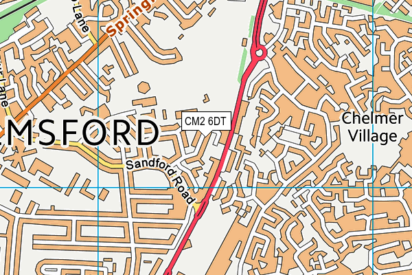 CM2 6DT map - OS VectorMap District (Ordnance Survey)