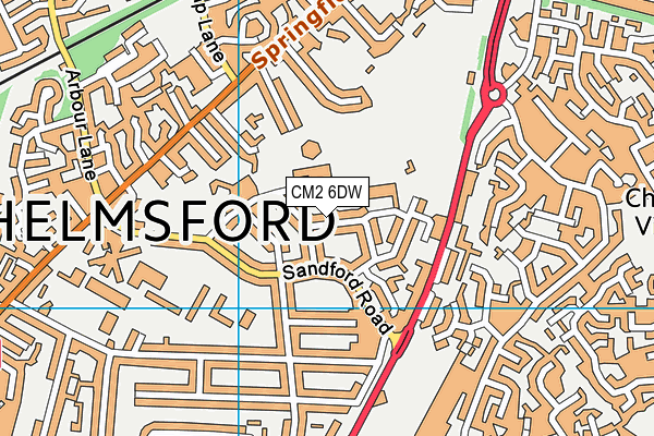 CM2 6DW map - OS VectorMap District (Ordnance Survey)