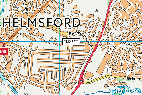 CM2 6EQ map - OS VectorMap District (Ordnance Survey)