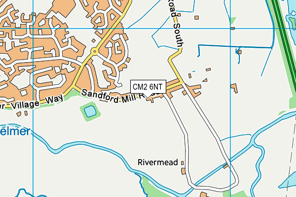 Sandford Mill Lane map (CM2 6NT) - OS VectorMap District (Ordnance Survey)