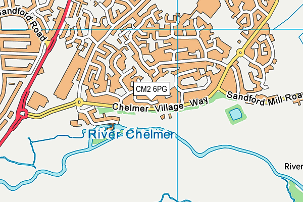 CM2 6PG map - OS VectorMap District (Ordnance Survey)