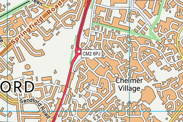 CM2 6PJ map - OS VectorMap District (Ordnance Survey)