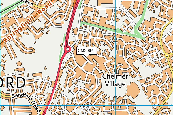 CM2 6PL map - OS VectorMap District (Ordnance Survey)