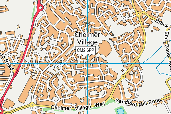 CM2 6PP map - OS VectorMap District (Ordnance Survey)