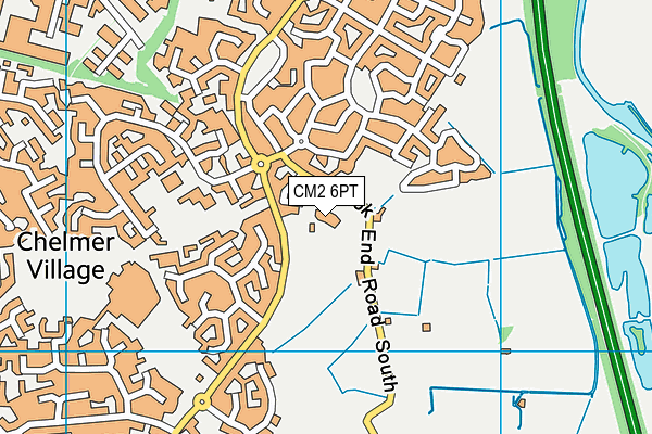 CM2 6PT map - OS VectorMap District (Ordnance Survey)