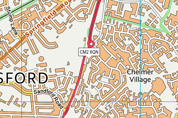 CM2 6QN map - OS VectorMap District (Ordnance Survey)