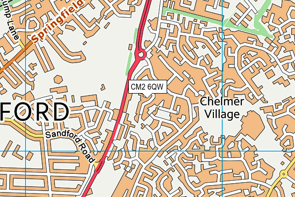 CM2 6QW map - OS VectorMap District (Ordnance Survey)