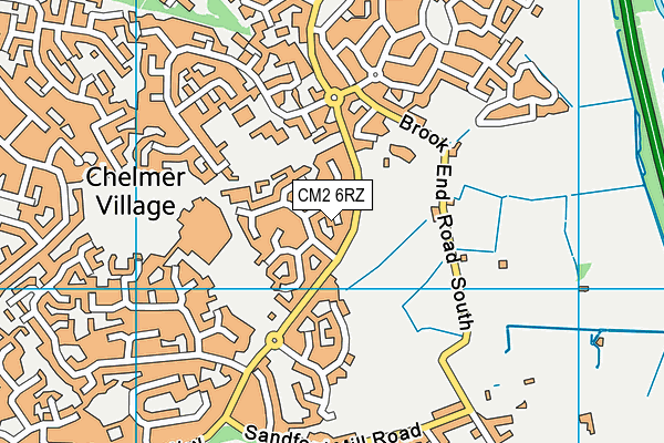 CM2 6RZ map - OS VectorMap District (Ordnance Survey)