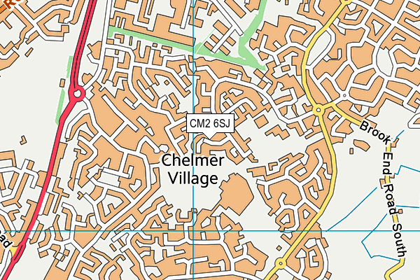 CM2 6SJ map - OS VectorMap District (Ordnance Survey)