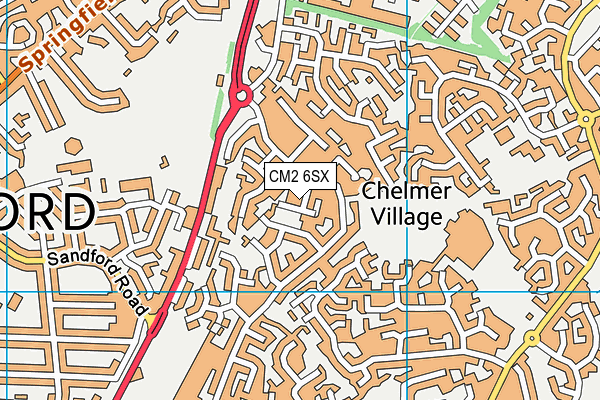 CM2 6SX map - OS VectorMap District (Ordnance Survey)