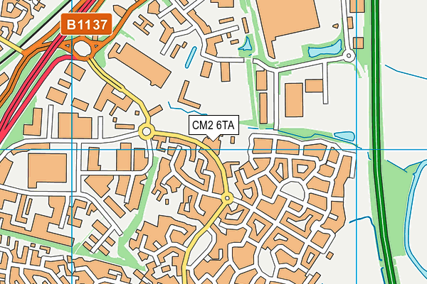 CM2 6TA map - OS VectorMap District (Ordnance Survey)