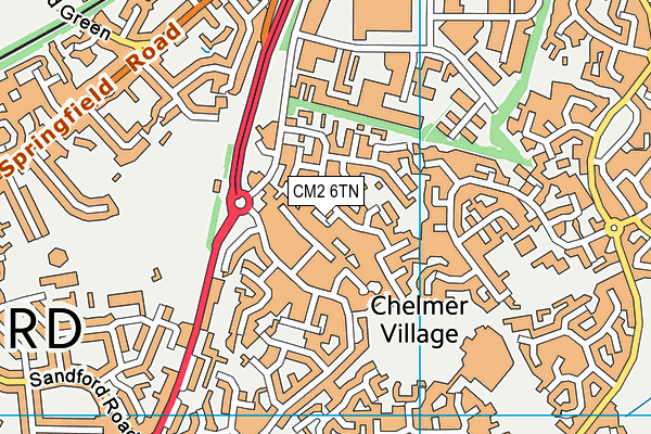 CM2 6TN map - OS VectorMap District (Ordnance Survey)