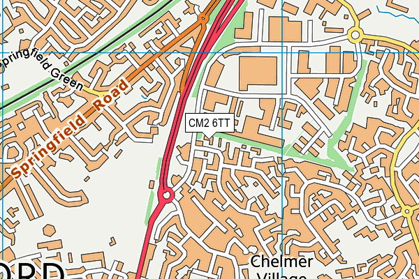 CM2 6TT map - OS VectorMap District (Ordnance Survey)