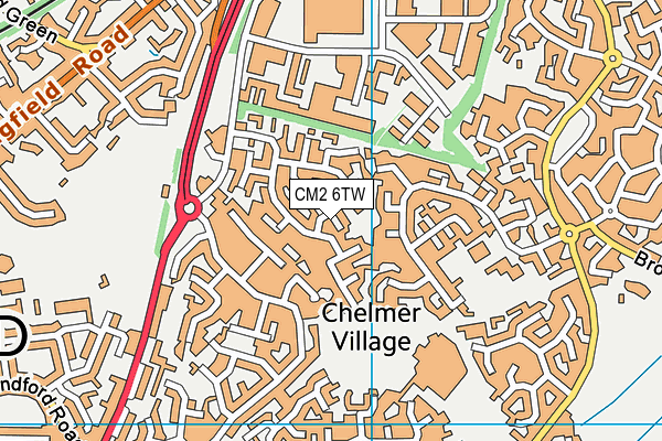 CM2 6TW map - OS VectorMap District (Ordnance Survey)