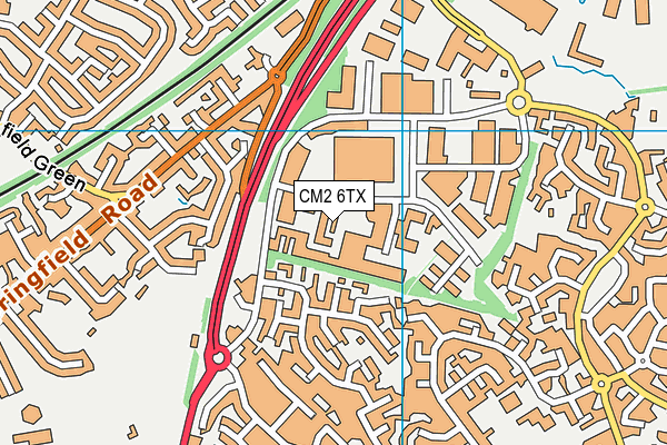 CM2 6TX map - OS VectorMap District (Ordnance Survey)