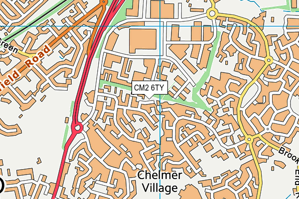 CM2 6TY map - OS VectorMap District (Ordnance Survey)