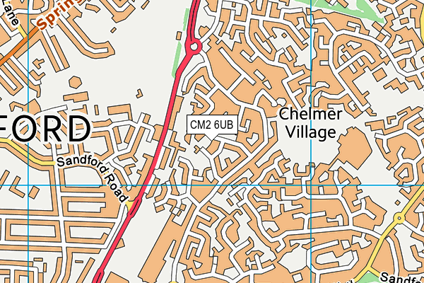 CM2 6UB map - OS VectorMap District (Ordnance Survey)