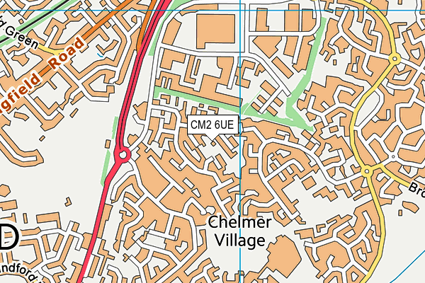 CM2 6UE map - OS VectorMap District (Ordnance Survey)