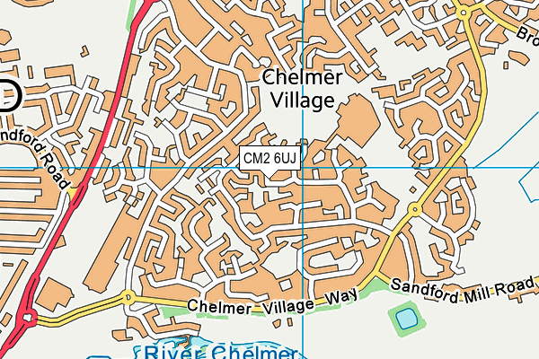 CM2 6UJ map - OS VectorMap District (Ordnance Survey)