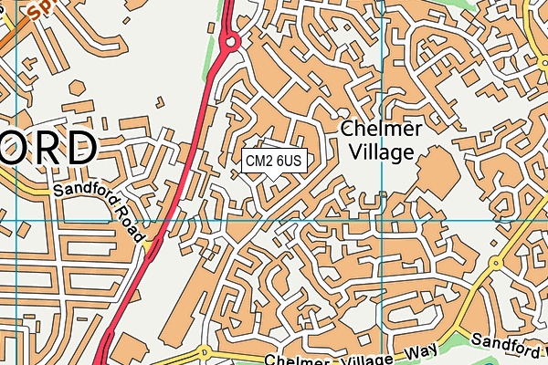 CM2 6US map - OS VectorMap District (Ordnance Survey)