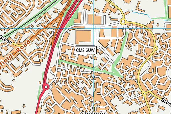 CM2 6UW map - OS VectorMap District (Ordnance Survey)