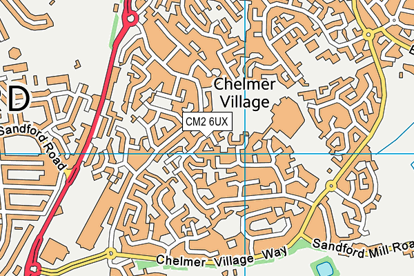 CM2 6UX map - OS VectorMap District (Ordnance Survey)