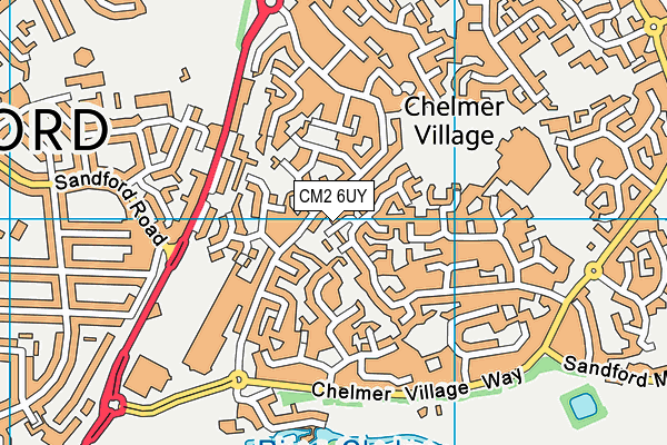 CM2 6UY map - OS VectorMap District (Ordnance Survey)