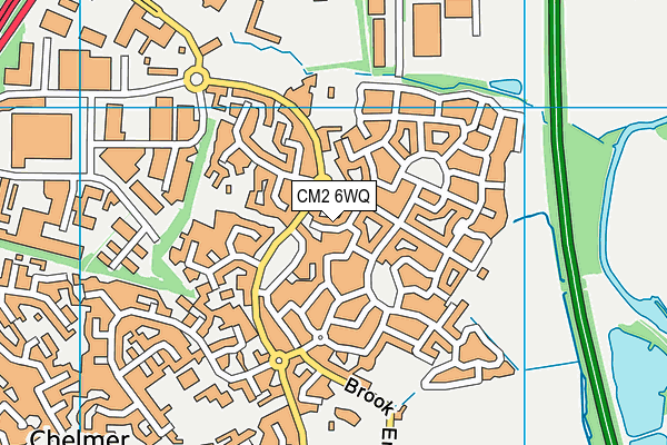 CM2 6WQ map - OS VectorMap District (Ordnance Survey)