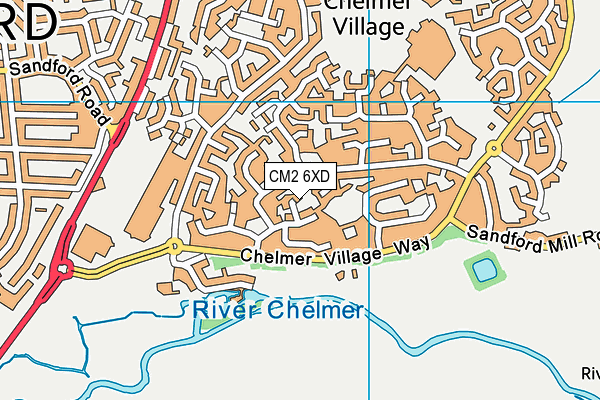 CM2 6XD map - OS VectorMap District (Ordnance Survey)