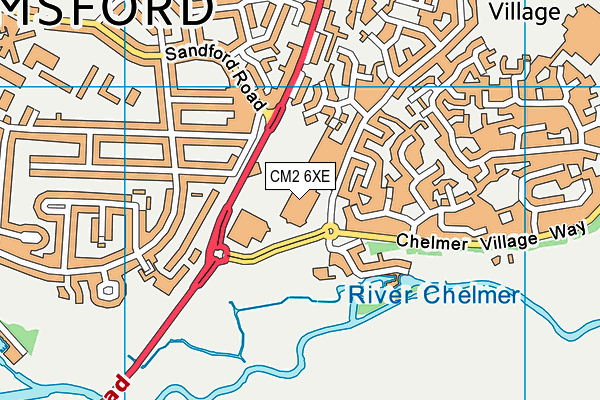 CM2 6XE map - OS VectorMap District (Ordnance Survey)