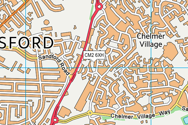 CM2 6XH map - OS VectorMap District (Ordnance Survey)