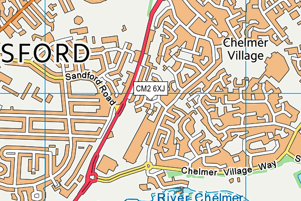 CM2 6XJ map - OS VectorMap District (Ordnance Survey)